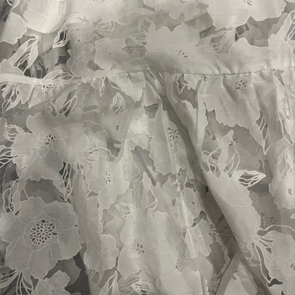 Lulu’s Feeling Like Forever White Jacquard Organza Lace-Up Midi Dress - Picture 6 of 6